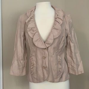 Pink/tan cropped crinkle blazer (CAbi, no tag)